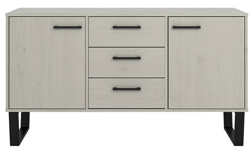 Greywashed solid pine bedside - pine,