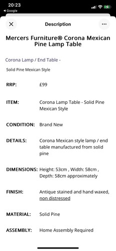 Corona lamp side end table - corona,